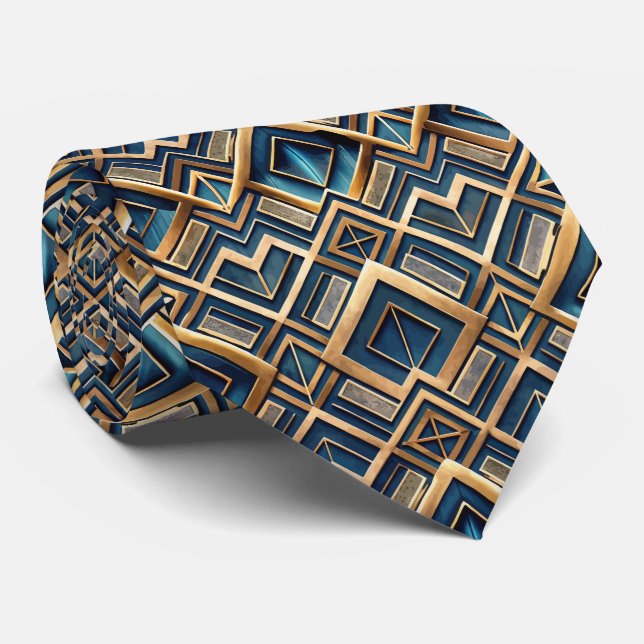 Elegant tiled Art Deco pattern  Tie (Rolled)
