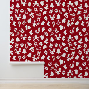 Elegant tiled Christmas mix pattern Wallpaper