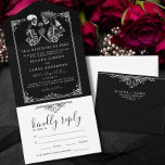 Elegant Till Death Do Us Part Gothic Wedding All In One Invitation<br><div class="desc">Discover the perfect blend of romance and mystery with our Gothic Wedding All-in-One Invitation. Elegance meets edgy in this beautifully crafted invite, designed to set the tone for your day with its striking black and white palette. At the heart of its design, the timeless adage 'till death do us part'...</div>