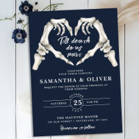 Elegant Till Death Do Us Part Navy Gothic Wedding