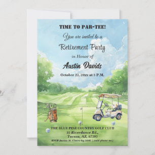 Elegant Time to Par-Tee Retirement Party Invitation