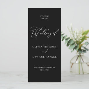 Elegant Timeless Black Modern Wedding Program