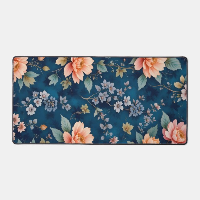 Elegant Timeless Floral Pattern design Desk Mat (Front)