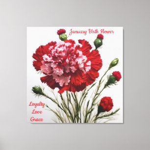 Elegant & Timeless January Birth Flower Carnation Canvas Print