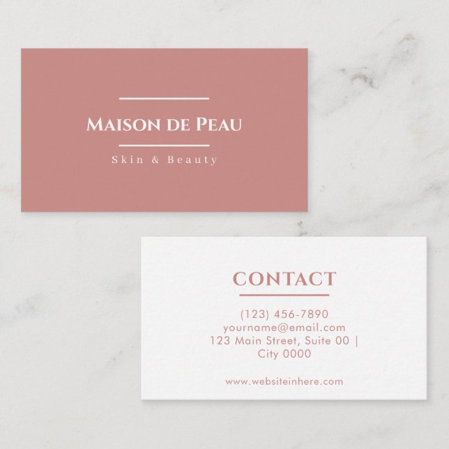 Elegant Timeless Maison de Peaue Minimalist Soft Business Card (Front/Back)