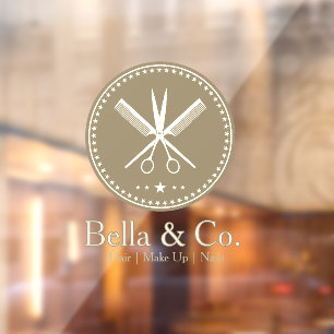 Elegant Timeless Professional Hair & Beauty Salon Window Cling