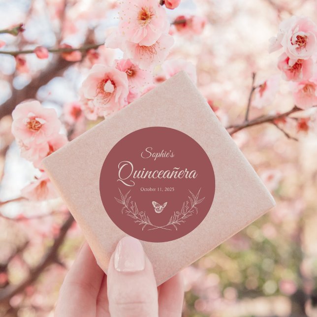 Elegant Timeless Rose Mauve Quinceañera Sticker (Creator Uploaded)