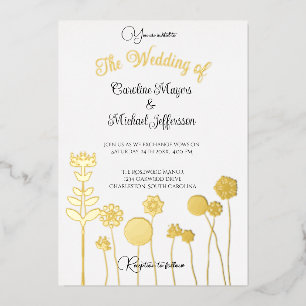 Elegant Timeless Soft Gold Floral Minimalism