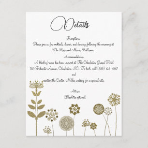 Elegant Timeless Soft Gold Floral Minimalism Enclosure Card