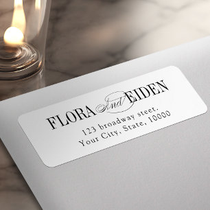 Elegant Timeless Typography Couples Return Address