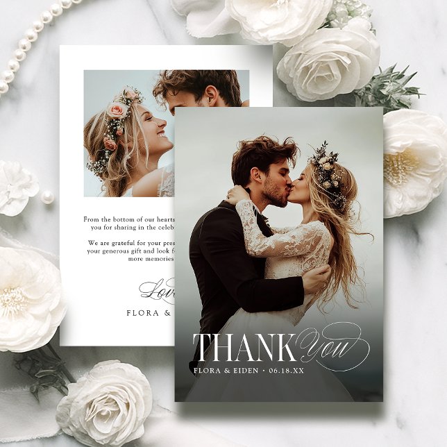 Elegant Timeless Typography Photo Thank You Card (Elegant Timeless Typography Photo Thank You)