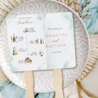 Elegant Timeline and Welcome Watercolor Blue Green