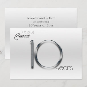 Elegant Tin 10th Wedding Anniversary Invitation