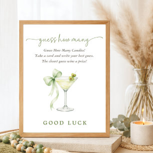 Elegant Tini One  Baby Shower Game Guess How Many Poster