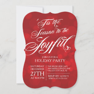 Elegant Tis The Season Joyful Holiday Party Invitation