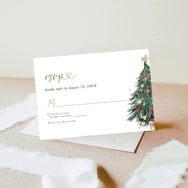 Elegant Tis The Season To Be Married Wedding RSVP Card (Creator Uploaded)