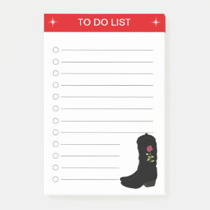 Elegant To Do List & Country Boots Post-it Notes