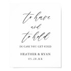 Elegant To Have and To Hold Wedding Blanket Favour