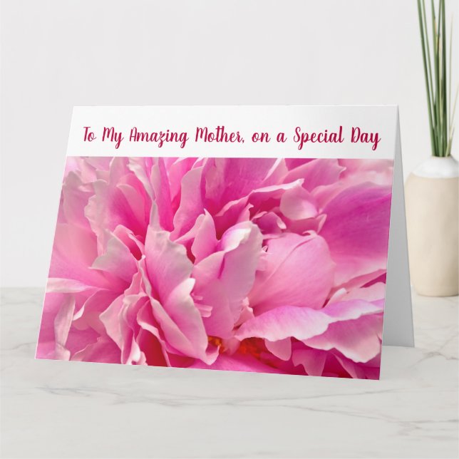 Elegant To My Amazing Mother Infinite Love Peony Card (Front)