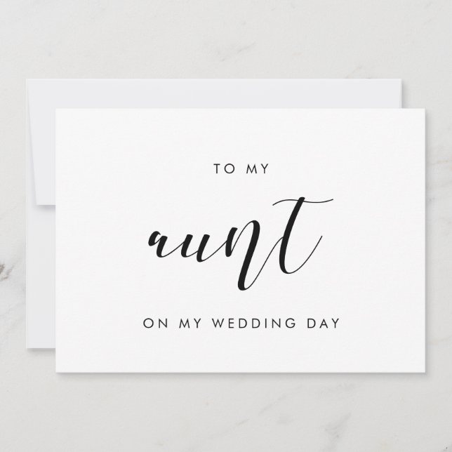 Elegant To my Aunt on my wedding day card (Front)