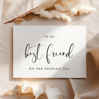 Elegant To my best friend on her wedding day card