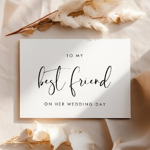 Elegant To my best friend on her wedding day card