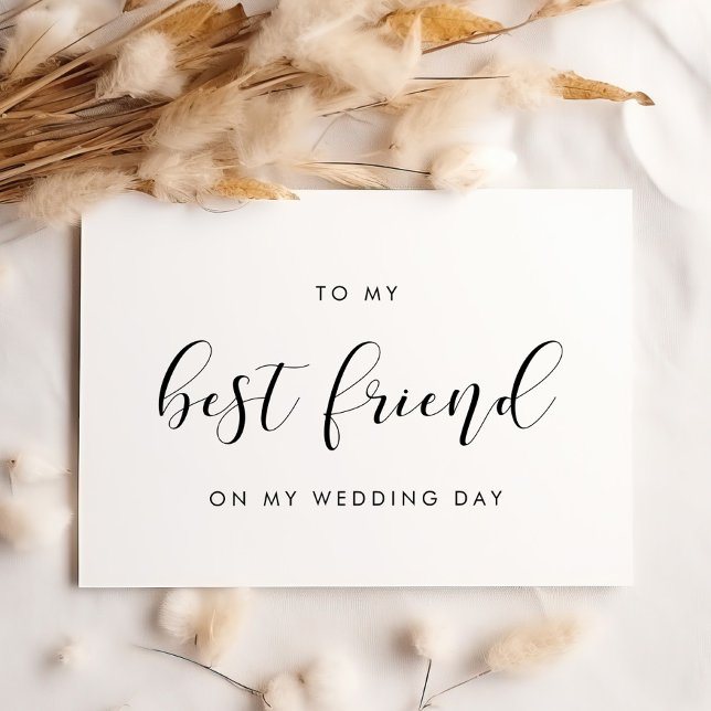 Elegant To my best friend on my wedding day card (Creator Uploaded)