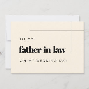 Elegant To my father in law on my wedding day card