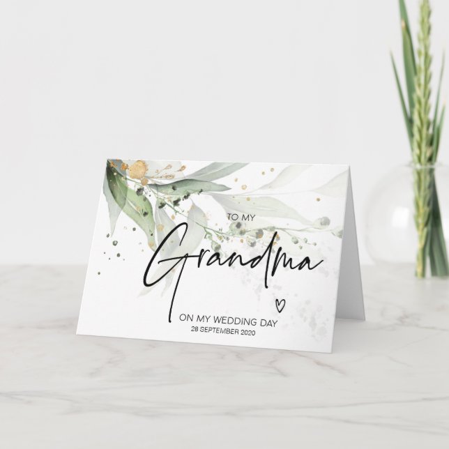 Elegant To My Grandma My Wedding Day Grandmother Card (Front)