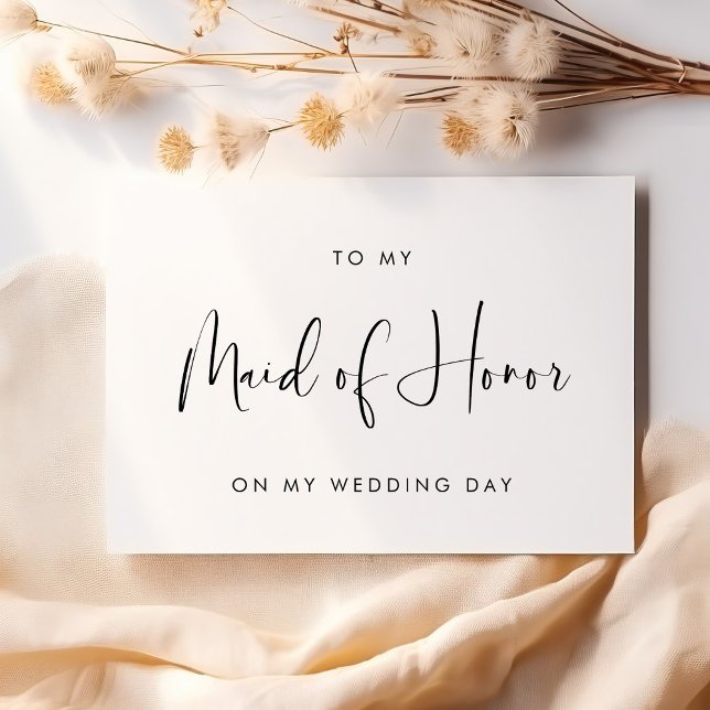 Elegant To my Maid of Honour wedding day card (Creator Uploaded)