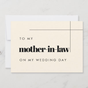 Elegant To my mother in law on my wedding day card