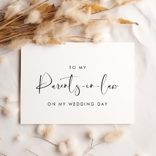 Elegant To my parents in law wedding day card