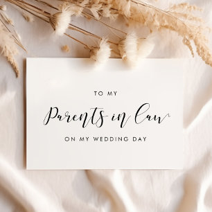 Elegant To my parents in law wedding day card