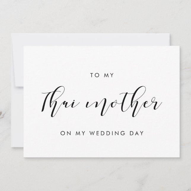 Elegant To my Thai Mother on my wedding day card (Front)