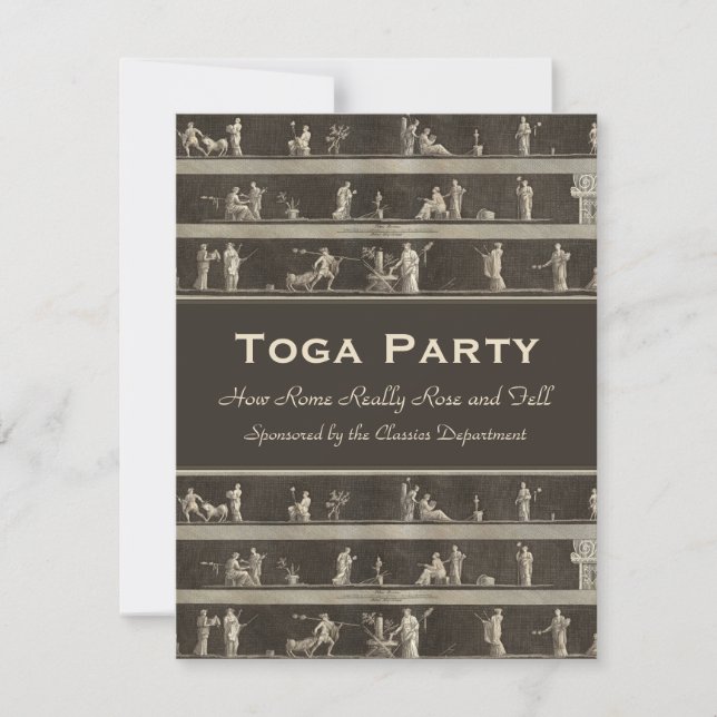 Elegant Toga Party Beautiful Classical Motif Invitation (Front)