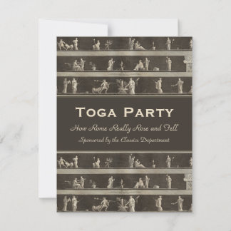 Elegant Toga Party Beautiful Classical Motif Invitation