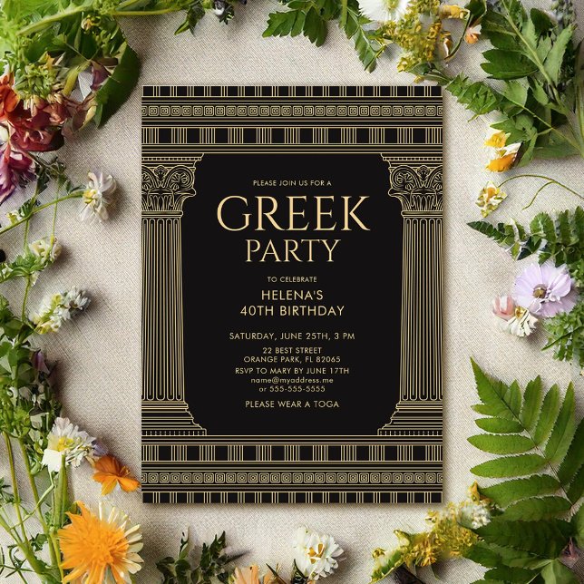 Elegant Toga Party design with temple columns Invitation (Creator Uploaded)
