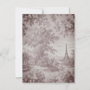 Elegant Toile de Jouy French Country Scene Postcard