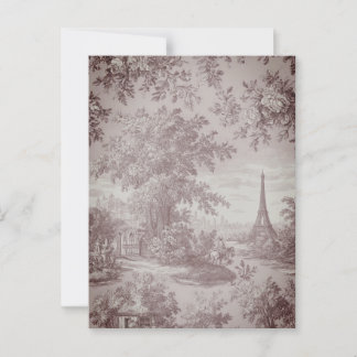 Elegant  Toile de Jouy French Country Scene  Postcard