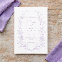 Elegant Toile French Lavender Floral Wedding