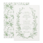 Elegant Toile French Sage Green Floral Wedding