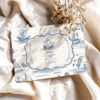 Elegant Toile Nautical Baby Shower Diapper Raffle