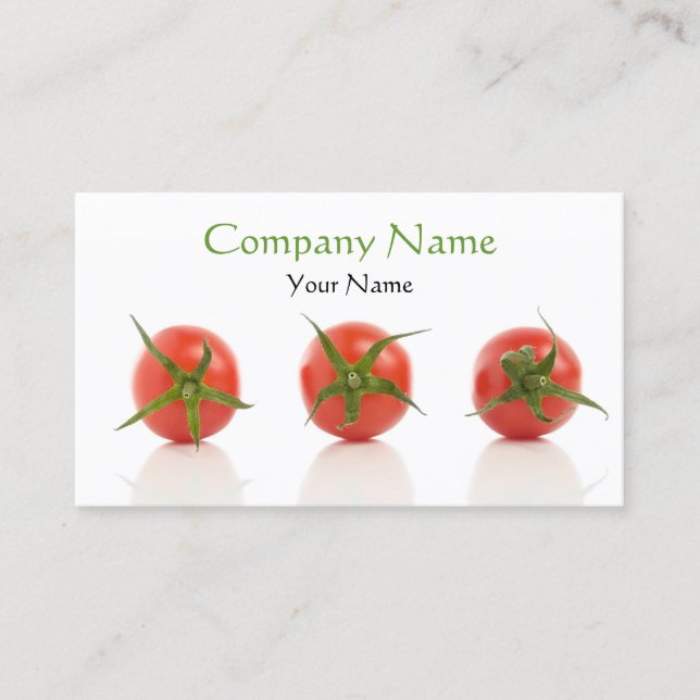 Elegant Tomato Photo Health Organic Farm Business Card (Front)