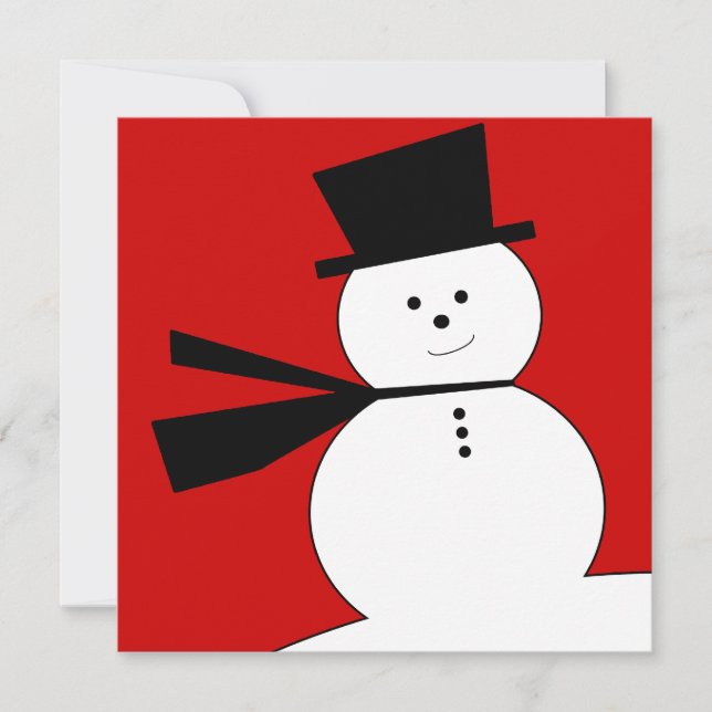Elegant Top Hat Snowman Christmas Charity Gala Invitation (Front)