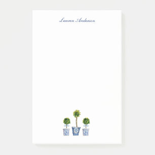 Elegant Topiaries in blue & white pots Post-it Notes