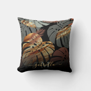 Elegant Topical Leaves Cushion