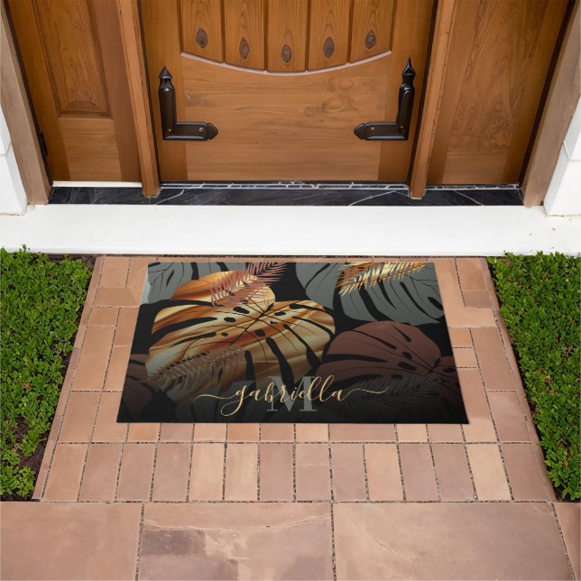Elegant Topical Leaves Doormat (Outdoor)