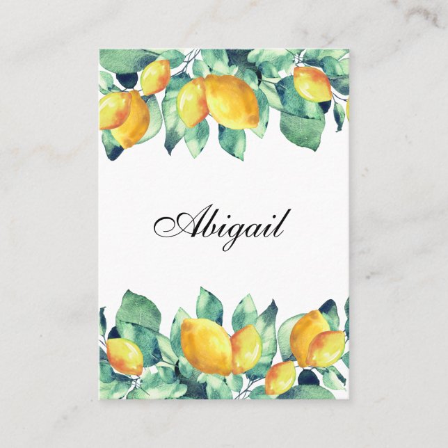 Elegant Toscana Wedding White Green wildcard Place Card (Front)