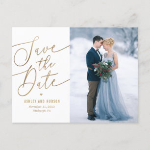 Elegant Touch EDITABLE COLOR Save The Date Postcard