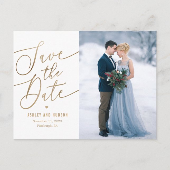 Elegant Touch EDITABLE COLOR Save The Date Postcard (Front)